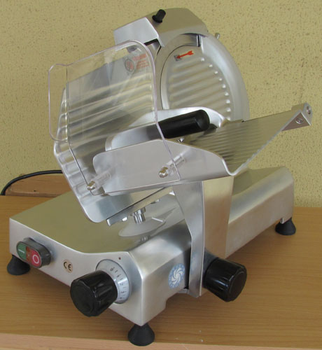 220mm ROVTEX meat slicer side view