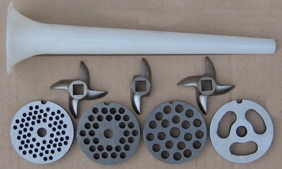 Commercial meat mincer parts - plates, knives, knife for commercial meat grinder