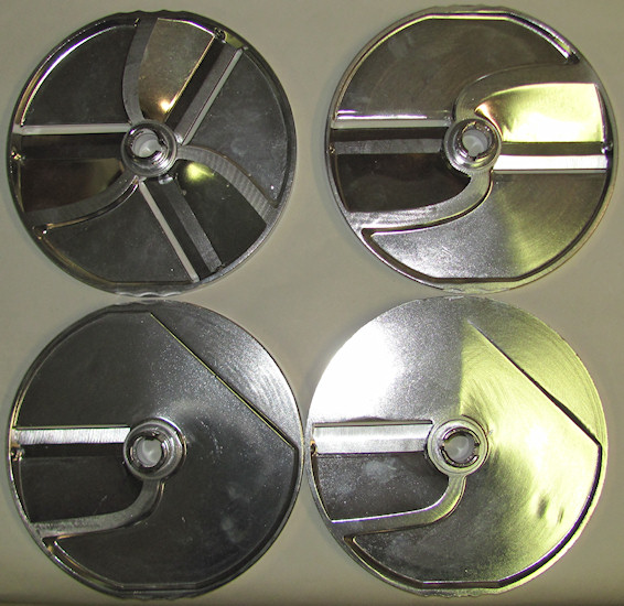 Rear view of slicing discs for ROVTEX vegetable cutter HLC-300 food processor HLC300